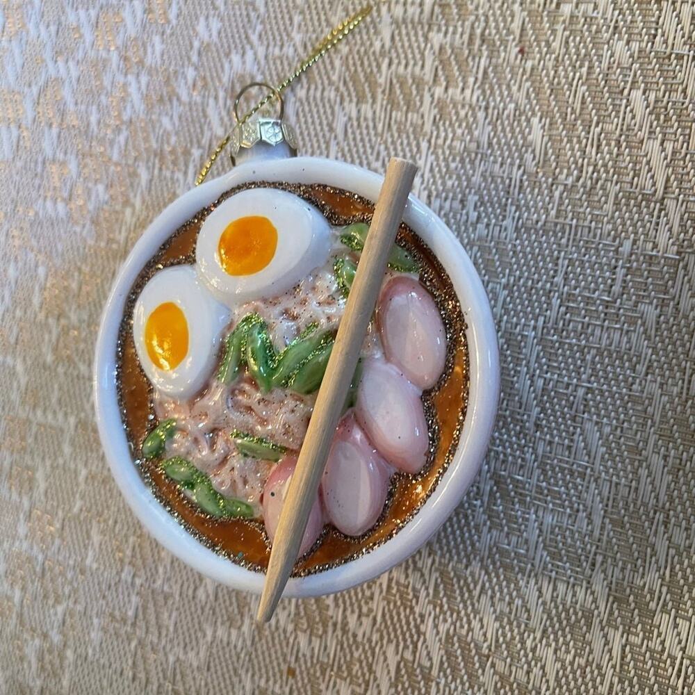 Christmas Ornament Ramen Soup blown glass